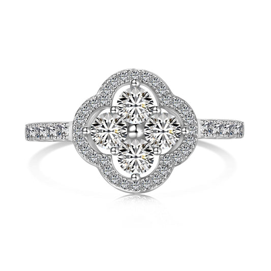 [Royal Jewellery]Four Leaf Clover Flower Design Ring