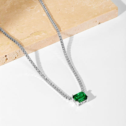 [Royal Jewellery]4.0 Carat Elegant Radiant Cut Necklace