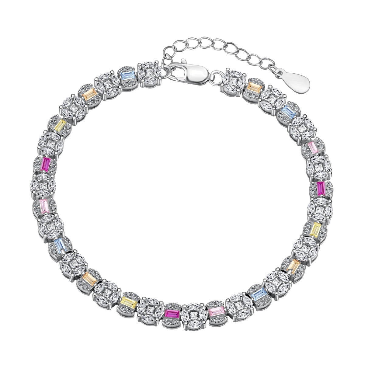 [ROYAL]Dazzling Radiant Multi Cut Daily Bracelet