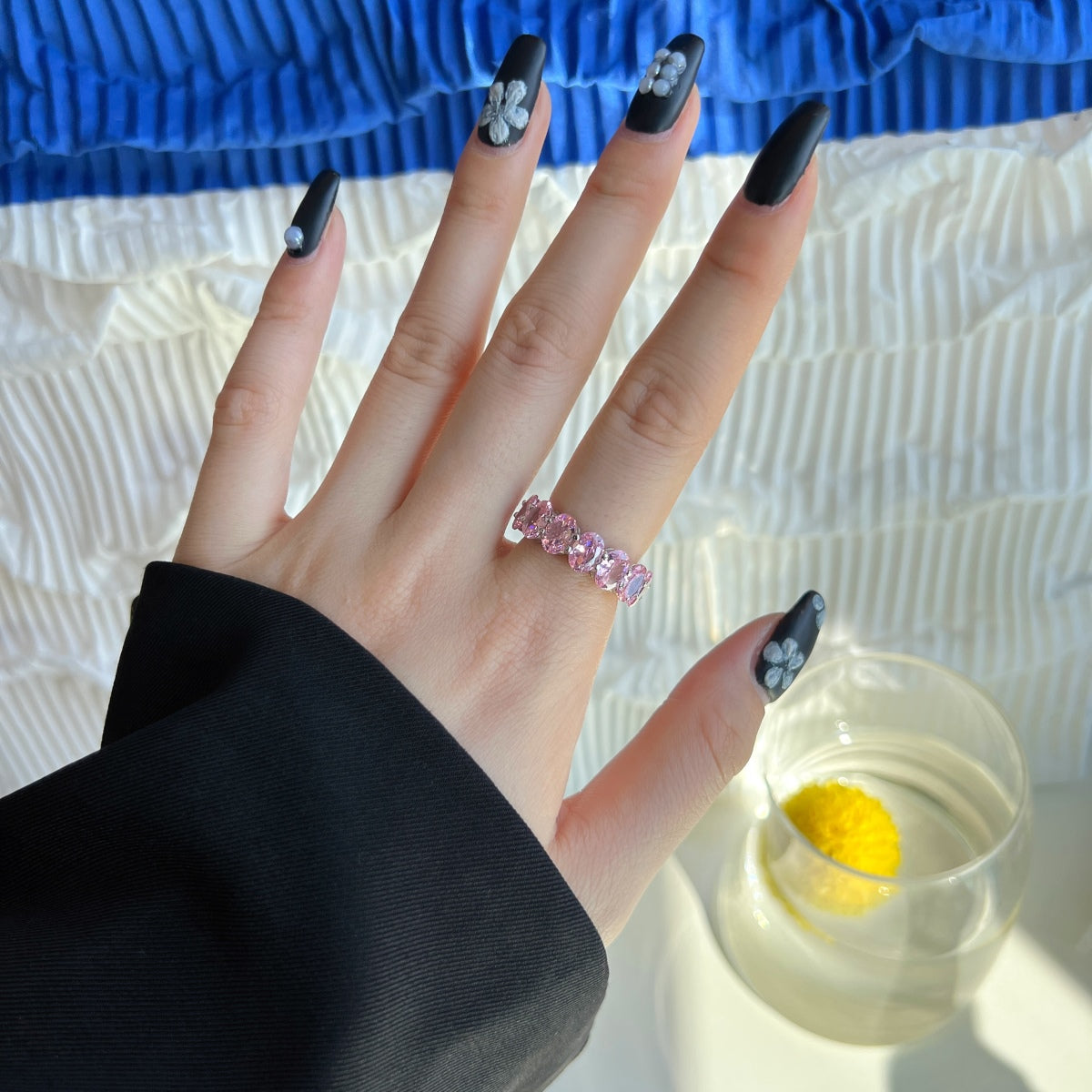 [Royal Jewellery]Dainty Elongated Cushion Cut Tennis Ring