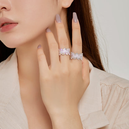 [Royal Jewellery]Luxurious Colorful Radiant Cut Daily Ring