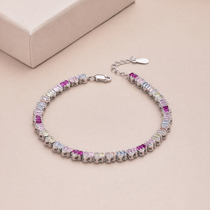 [Royal Jewellery]Delicate Colorful Emerald Cut Party Bracelet