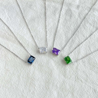 [Royal Jewellery]Luxurious Square Shape Colorful Necalack