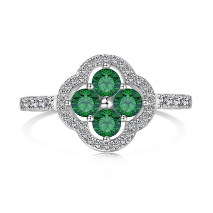 [Royal Jewellery]Four Leaf Clover Flower Design Ring