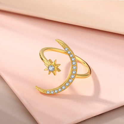 [Royal Jewellery]Eternity Moon & Star Ring
