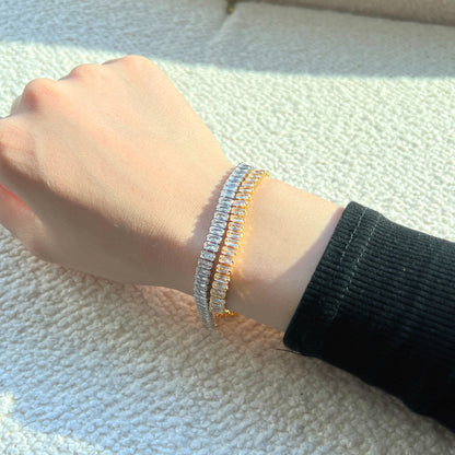 [Royal Jewellery]Exquisite Emerald Cut Daily Bracelet