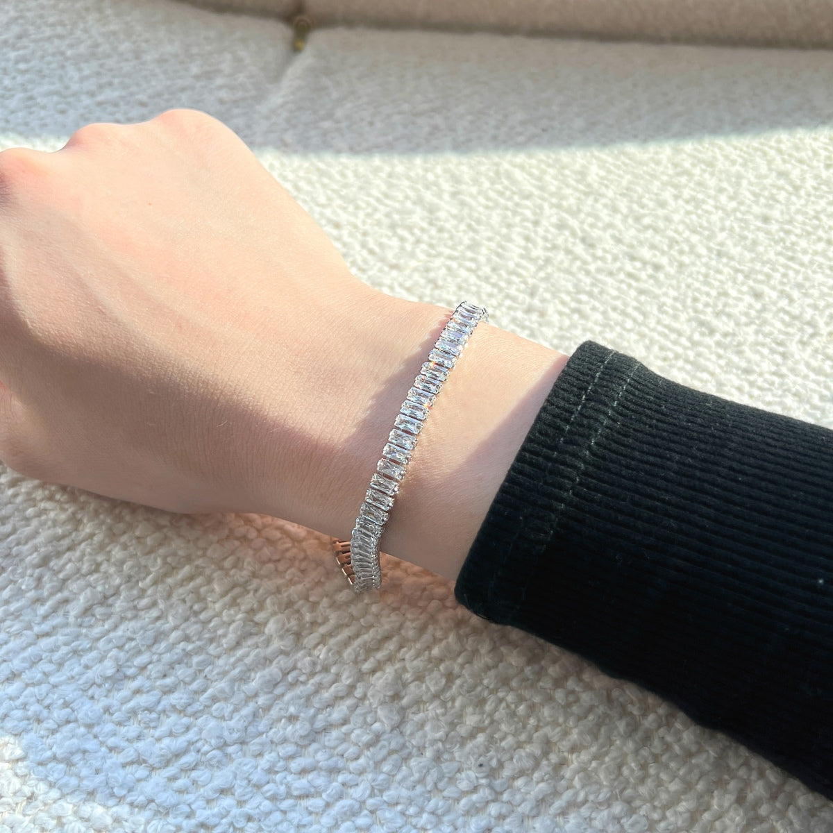 [Royal Jewellery]Exquisite Emerald Cut Daily Bracelet