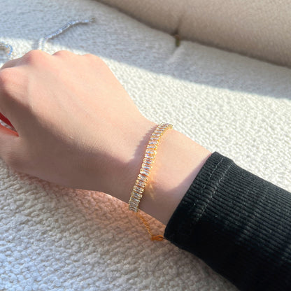 [Royal Jewellery]Exquisite Emerald Cut Daily Bracelet