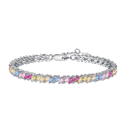 [Royal Jewellery]Ornate Sparkling Multi Cut Party Bracelet