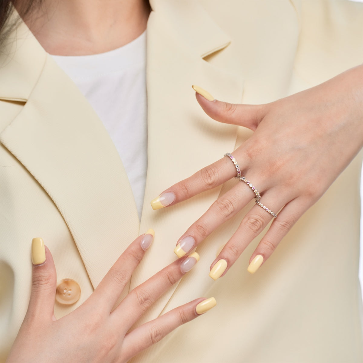 [Royal Jewellery]Dazzling Lustrous Round Cut Tennis Ring