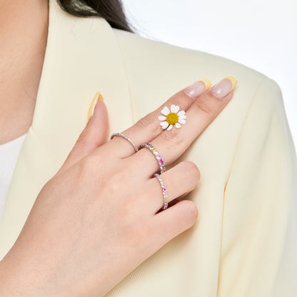 [Royal Jewellery]Dazzling Lustrous Round Cut Tennis Ring