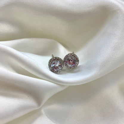 [Royal Jewellery]Classic Princess Round Shape Earrings