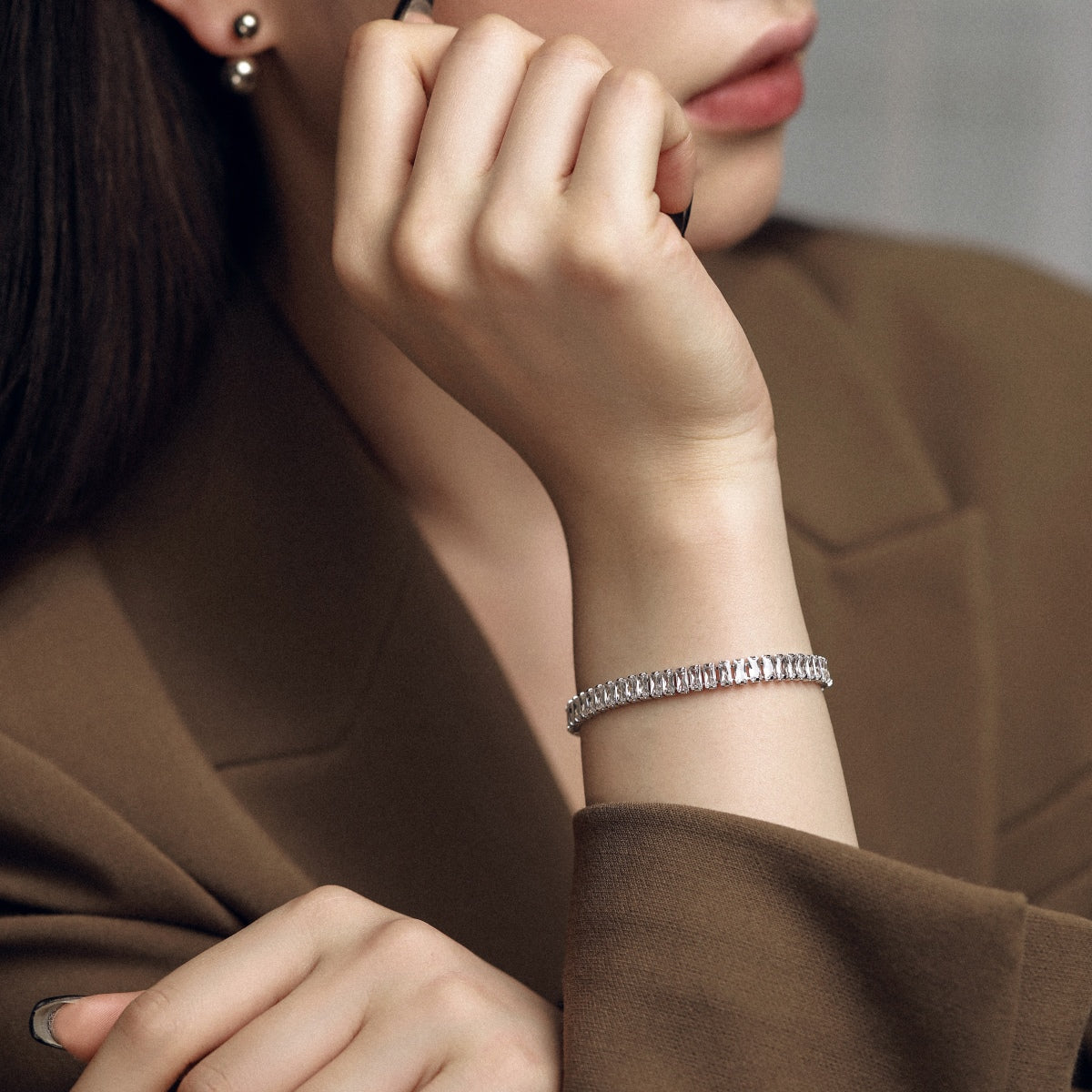 [Royal Jewellery]Exquisite Emerald Cut Daily Bracelet