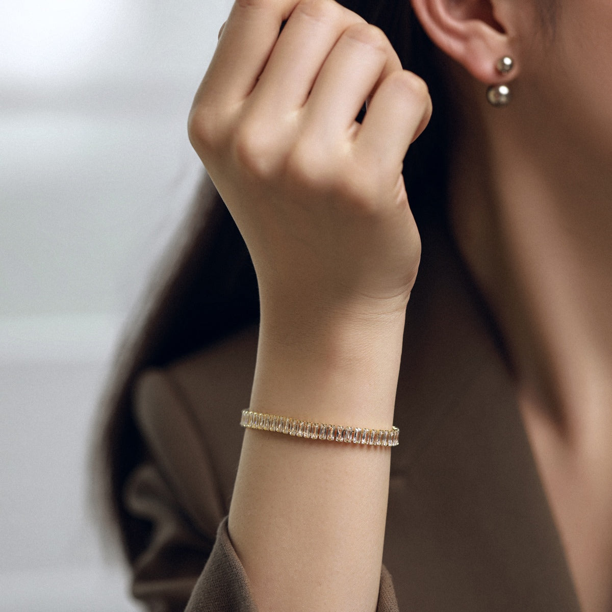 [Royal Jewellery]Exquisite Emerald Cut Daily Bracelet
