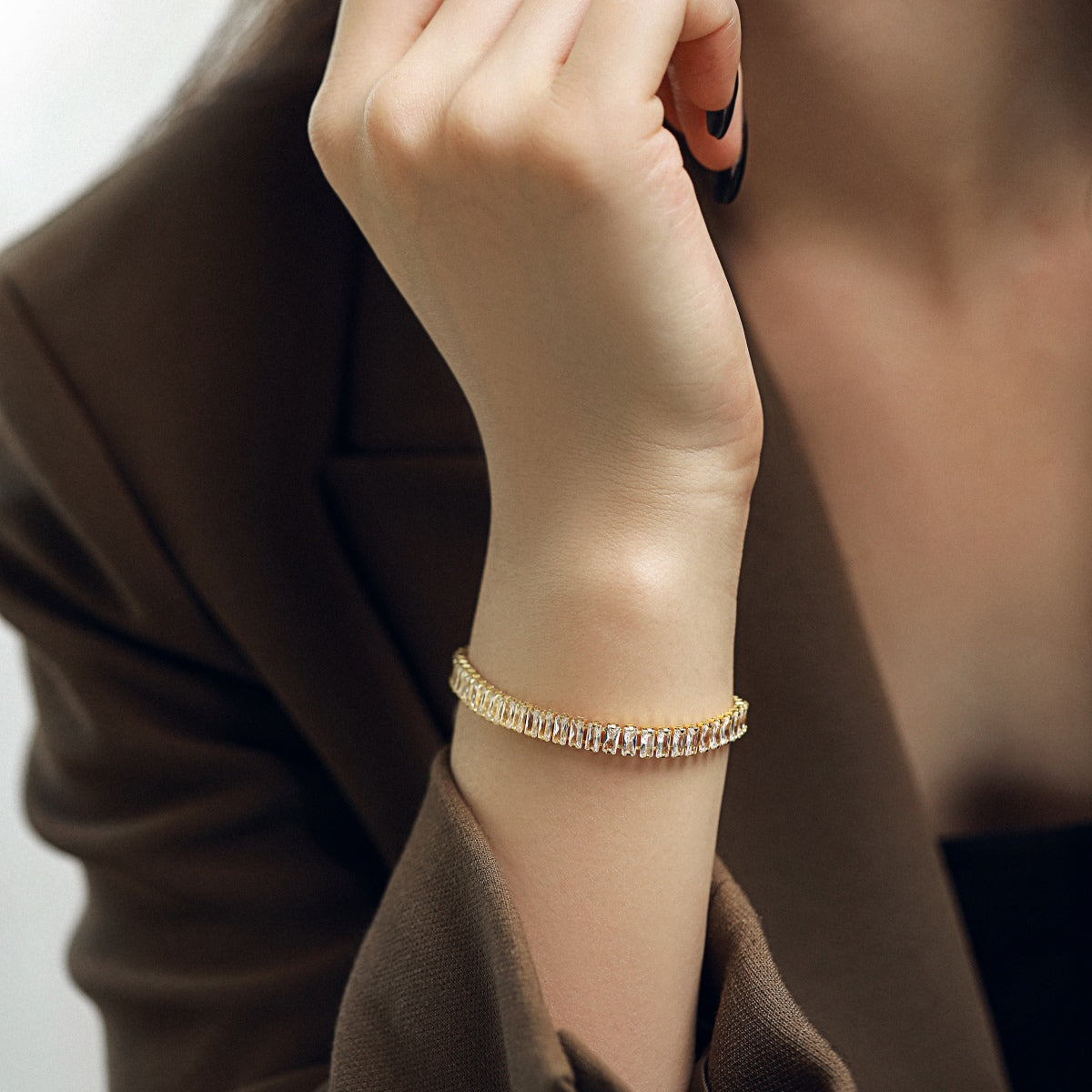 [Royal Jewellery]Exquisite Emerald Cut Daily Bracelet