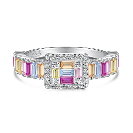 [Royal Jewellery]Exquisite Colorful Radiant Cut Party Ring
