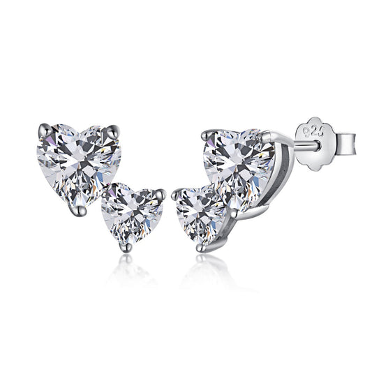 [Royal Jewellery]Double Heart-Shape Classic Princess Style Earrings