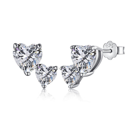 [Royal Jewellery]Double Heart-Shape Classic Princess Style Earrings