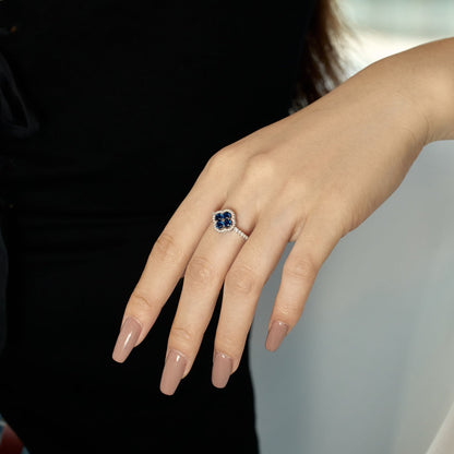 [Royal Jewellery]Four Leaf Clover Flower Design Ring
