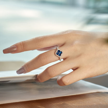 [Royal Jewellery]Four Leaf Clover Flower Design Ring