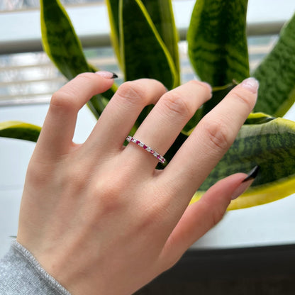 [Royal Jewellery]Exquisite Colorful Round Cut Tennis Ring