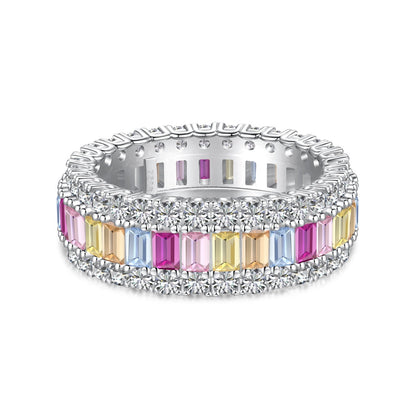 [ROYAL]Dainty Colorful Radiant Cut Daily Ring