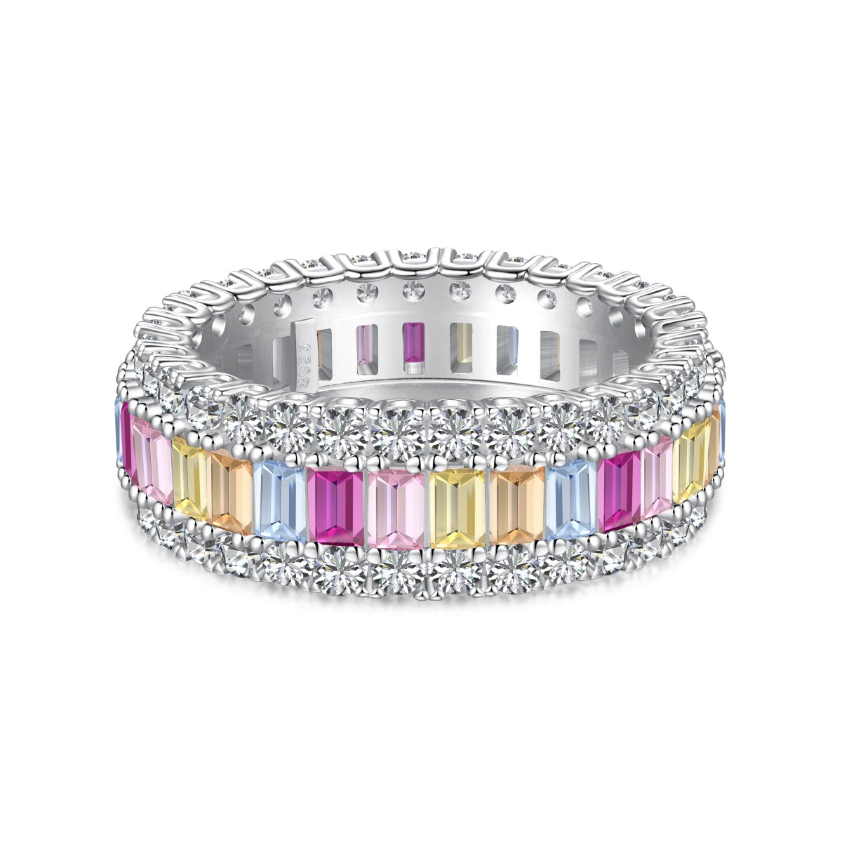 [Royal Jewellery]Dainty Colorful Radiant Cut Daily Ring