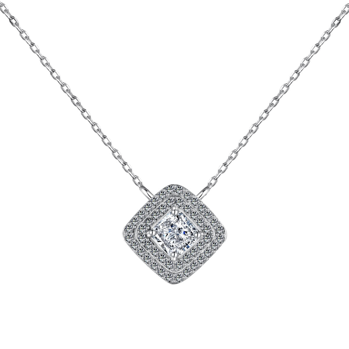 [Royal Jewellery]Sparkling Asscher Cut Necklace