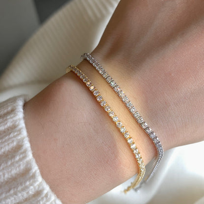 [Royal Jewellery]Radiant Shinning Princess Cut Tennis Bracelet