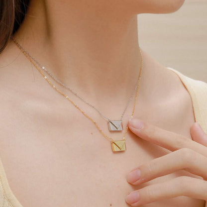 [Royal Jewellery]Envelope Heart Shape Mother's Day Necklace