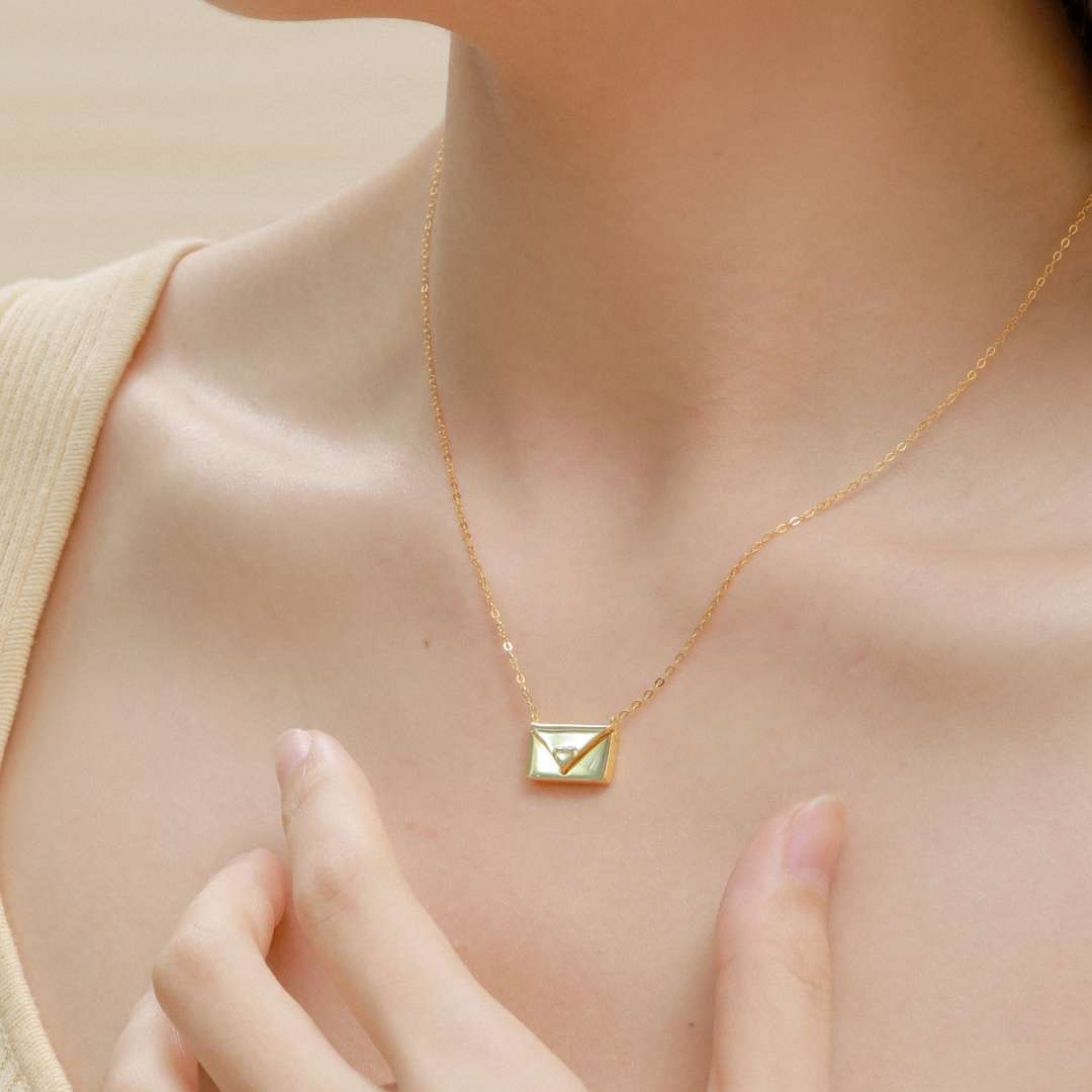 [Royal Jewellery]Envelope Heart Shape Mother's Day Necklace