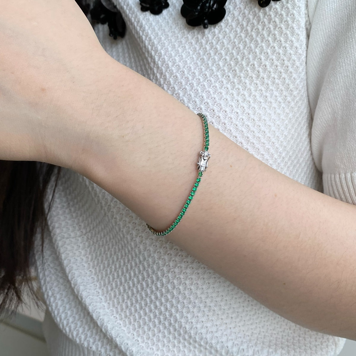 [Royal Jewellery]Dazzling Colorful Round Cut Daily Bracelet