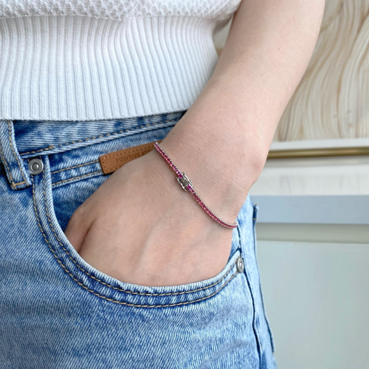 [Royal Jewellery]Dazzling Colorful Round Cut Daily Bracelet