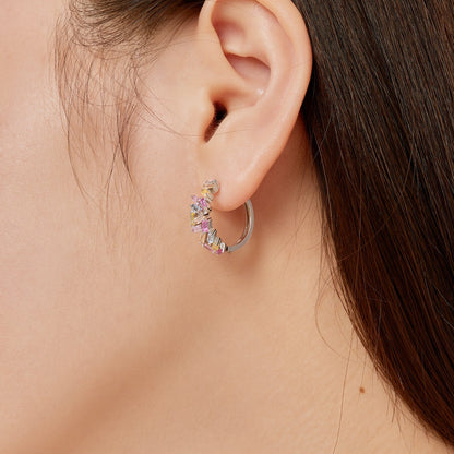 [Royal Jewellery]Dazzling Colorful Emerald Cut Daily Earrings