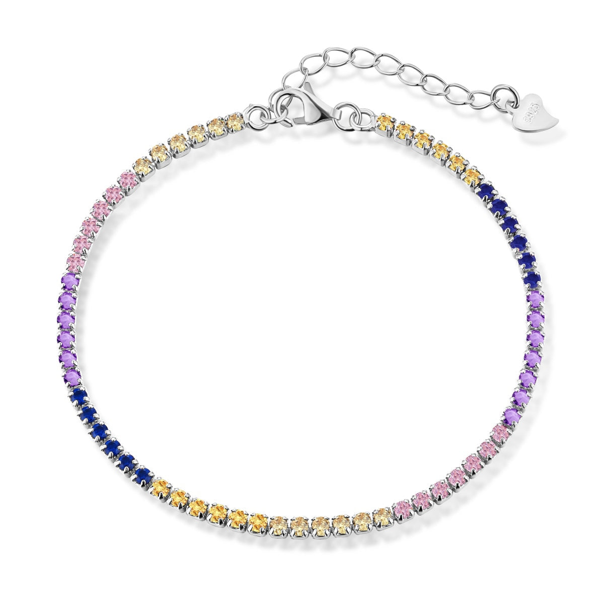[Royal Jewellery]Radiant Shinning Princess Cut Tennis Bracelet