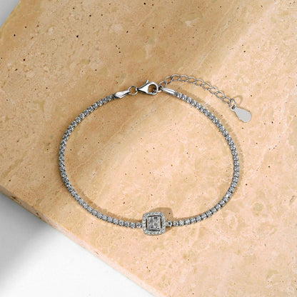 [Royal Jewellery]Luxurious Dazzling Square Shape Banquet Bracelet