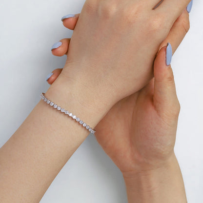 [Royal Jewellery]Ornate  Sparkling Round Cut Daily Bracelet