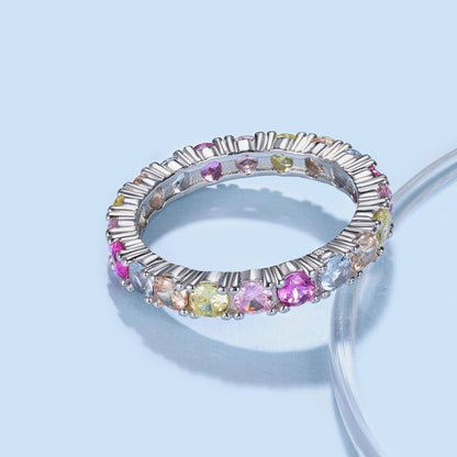 [ROYAL]Dazzling Lustrous Round Cut Tennis Ring