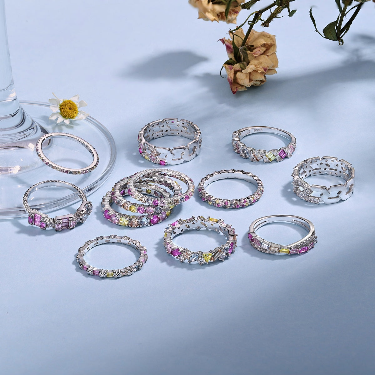 [Royal Jewellery]Dazzling Lustrous Round Cut Tennis Ring