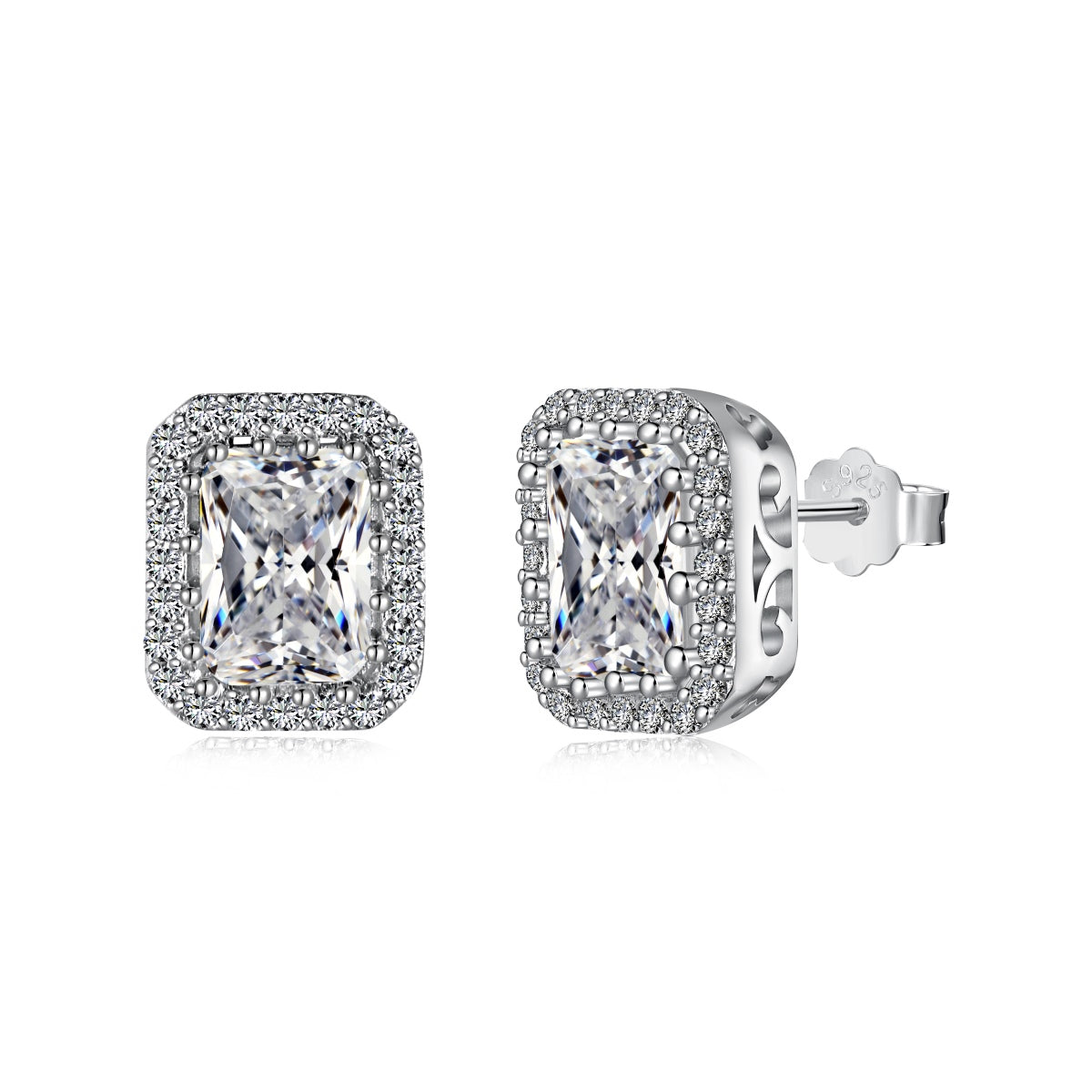 [Royal Jewellery]1.0 Carat Luxurious Dainty Emerald Cut Daily Earrings
