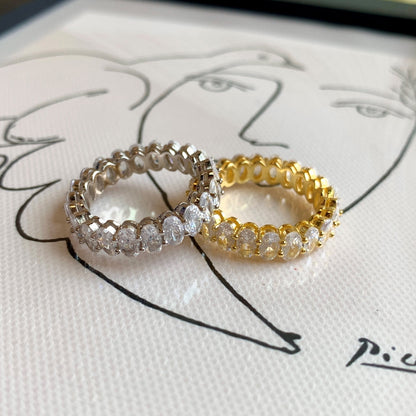 [Royal Jewellery]Ornate Oval Cut Tennis Ring