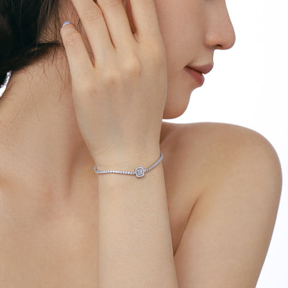 [Royal Jewellery]Luxurious Dazzling Square Shape Banquet Bracelet