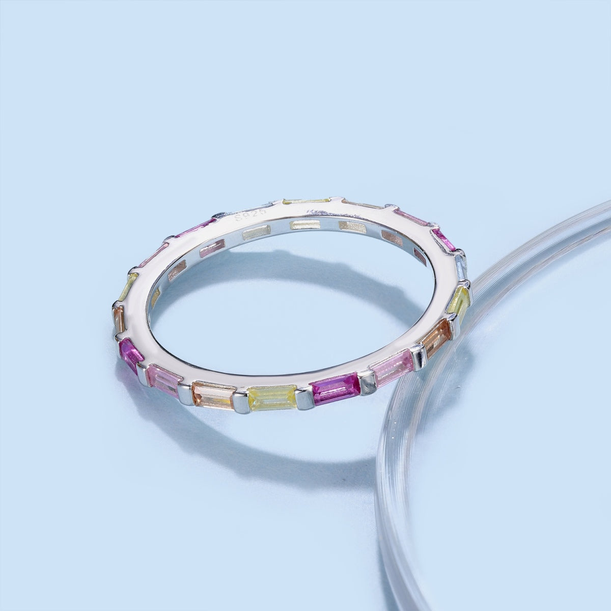 [Royal Jewellery]Exquisite Multicolored Emerald Cut Daily Ring