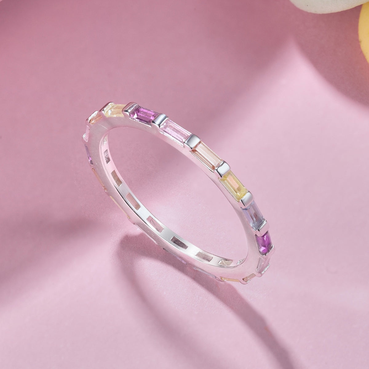 [Royal Jewellery]Exquisite Multicolored Emerald Cut Daily Ring