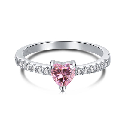 [Royal Jewellery]0.5 Carat CaratEternity Charming Heart Shape Lover Ring