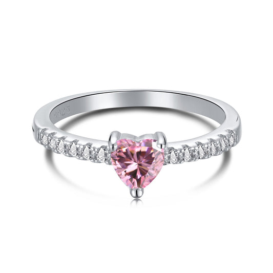 [Royal Jewellery]0.5 Carat CaratEternity Charming Heart Shape Lover Ring