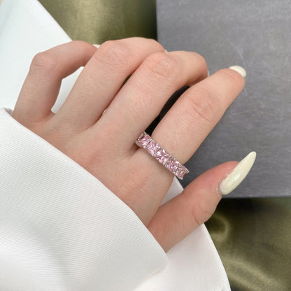 [Royal Jewellery]Elegant Princess Cut Tennis Ring