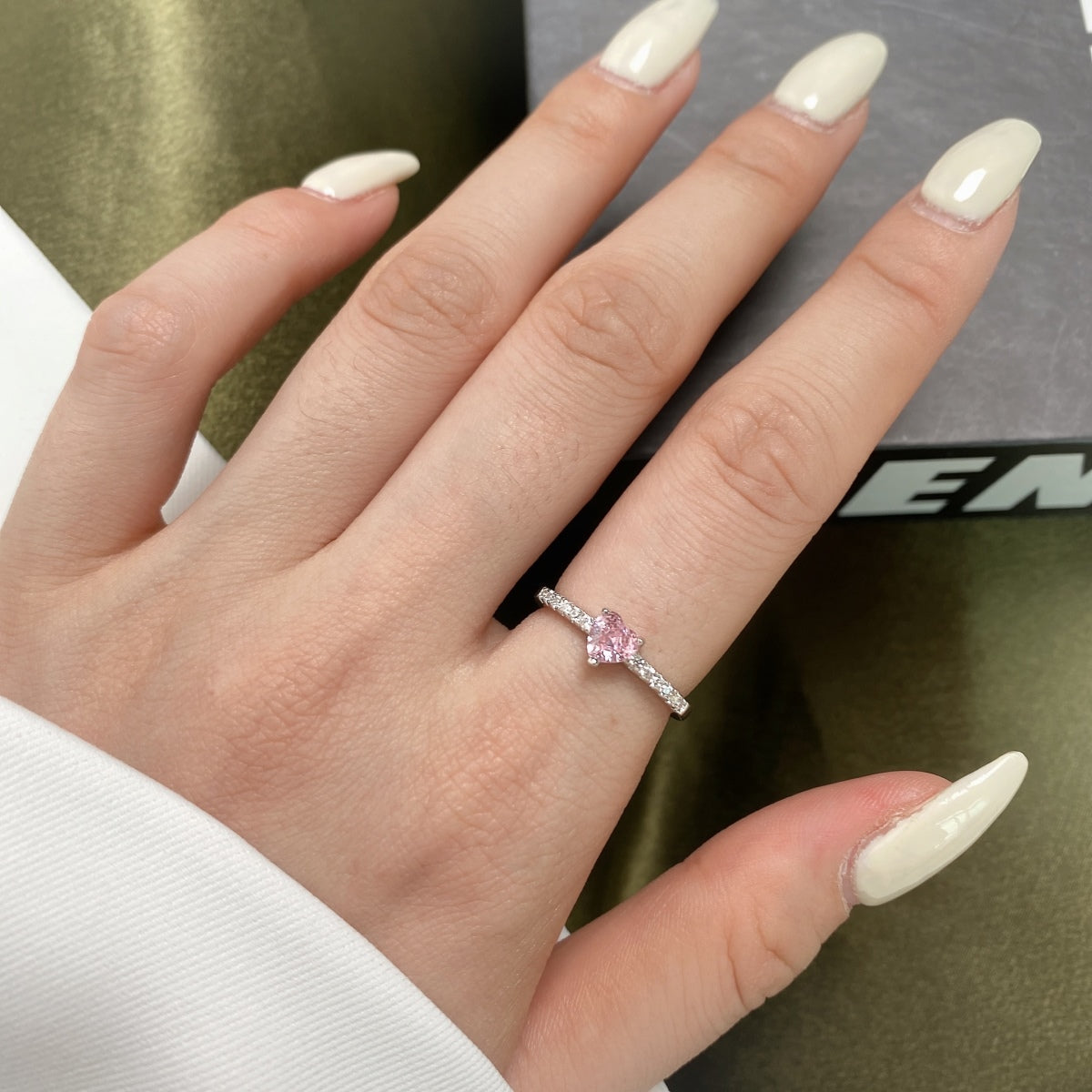 [Royal Jewellery]0.5 Carat CaratEternity Charming Heart Shape Lover Ring