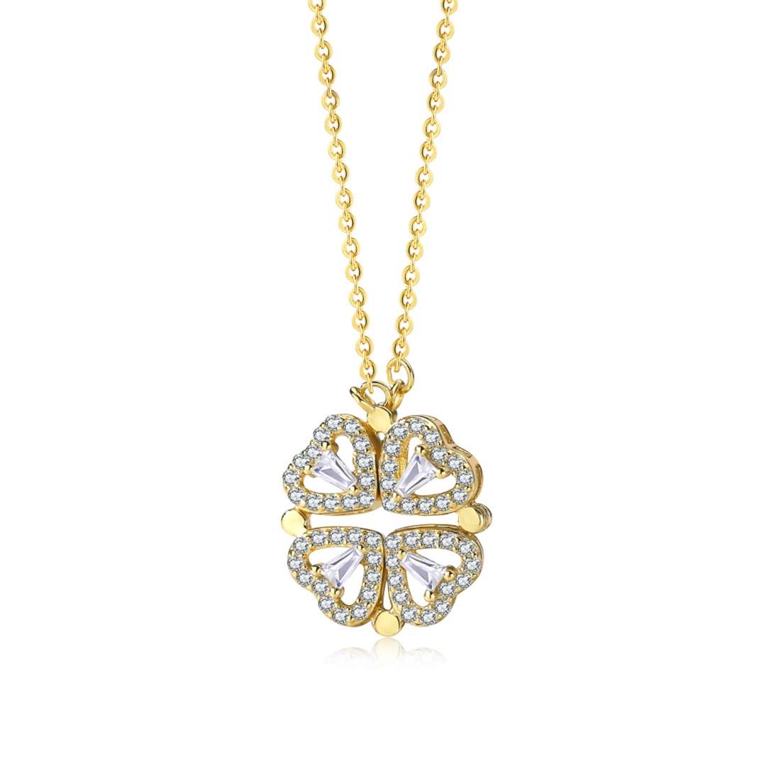 [Royal Jewellery]Ornate Heart Cut Flower Shape Necklace