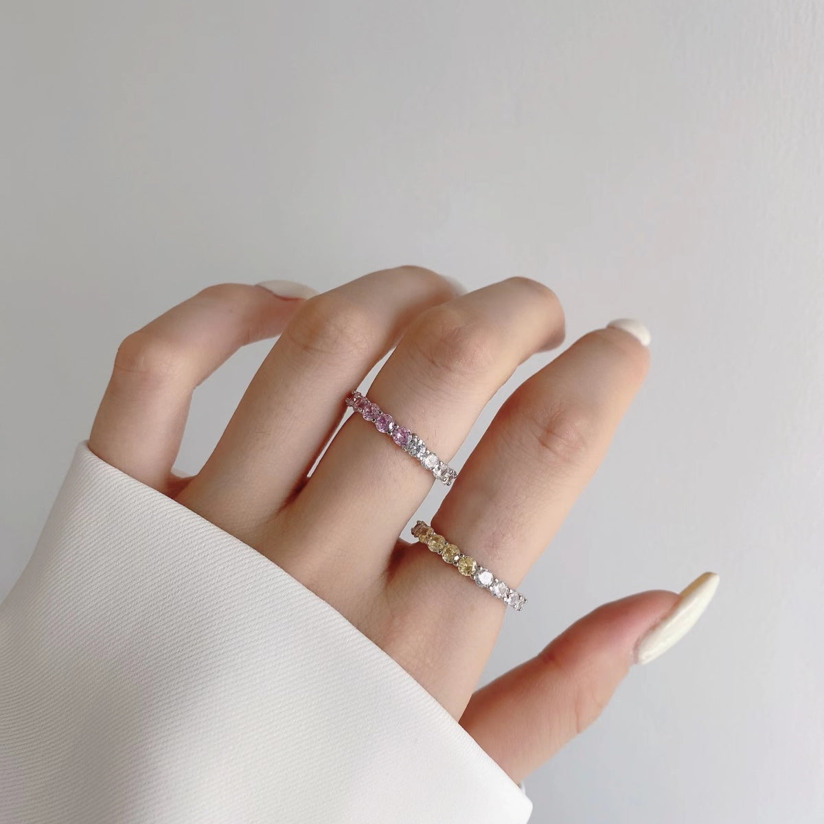 [Royal Jewellery]Sparkling Round Cut Tennis Ring